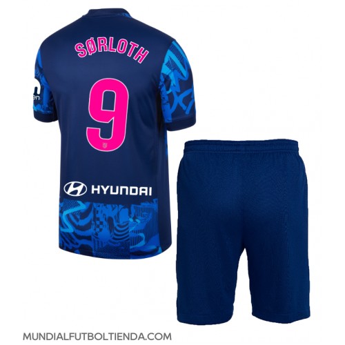 Camiseta Atletico Madrid Alexander Sorloth #9 Tercera Equipación Replica 2024-25 para niños mangas cortas (+ Pantalones cortos)